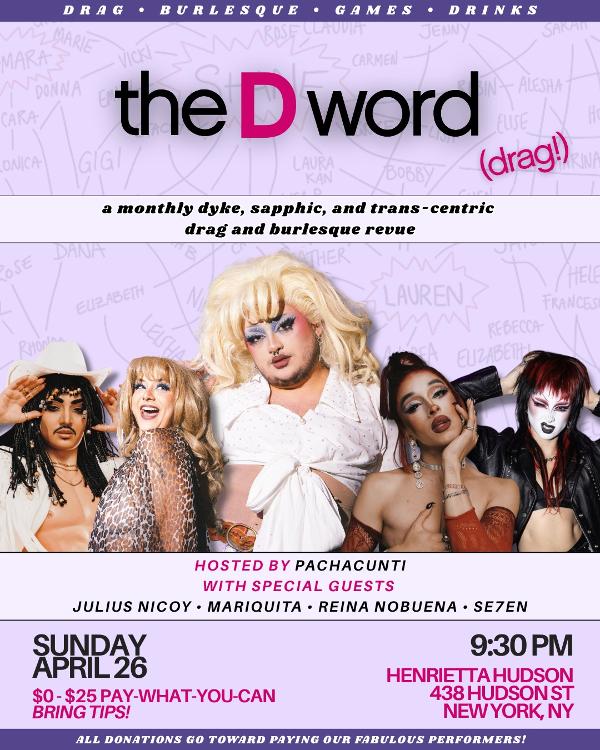 The D Word (Drag!) at Henrietta Hudson