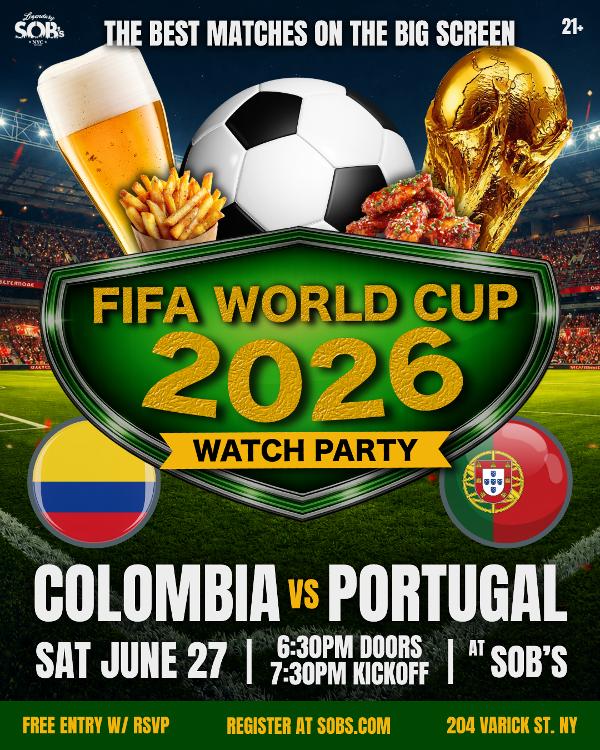 FIFA World Cup 2026: Colombia vs Portugal at SOB's 