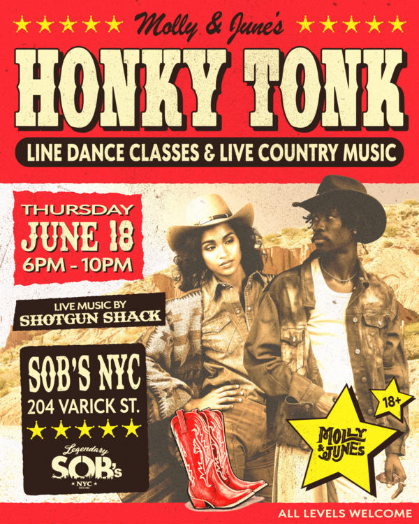 Molly & June's Honky Tonk: Line Dance Classes & Country Music at SOB's