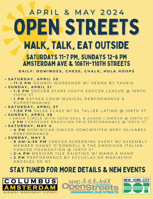 First Weekend of Open Streets at Columbus-Amsterdam BID