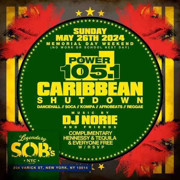Memorial Day Weekend Caribbean Shutdown at SOB's