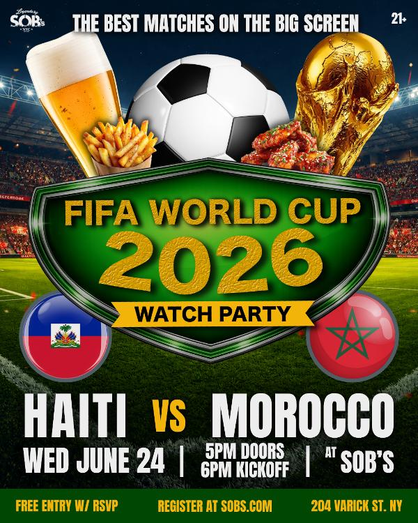 FIFA World Cup 2026: Haiti vs Morocco at SOB's 