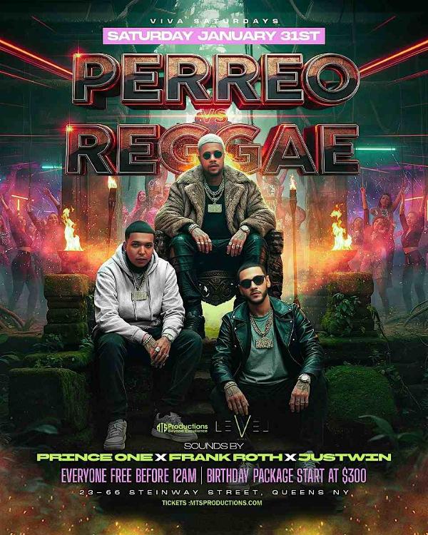 Perreo vs Reggae at Level Astoria | Viva Saturdays Jan 31 at Level Astoria Nightclub