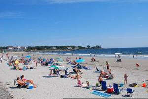 New England beach; beach in Kennebunk region, Maine