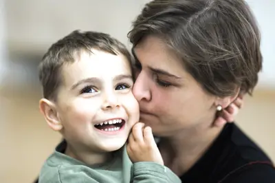 mom and son; autistic child and parent