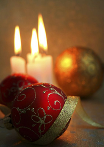 Christmas candles and decorations