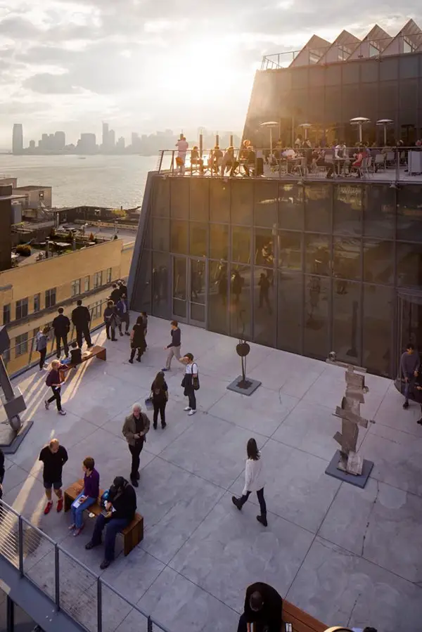 An exterior view of the Whitney Museum of American Art