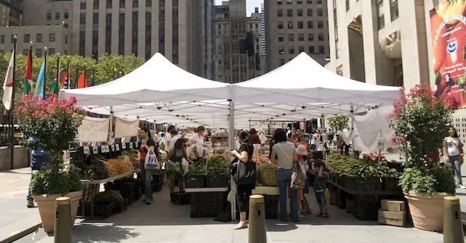 Visit the Farmer's Market at Rockefeller Plaza