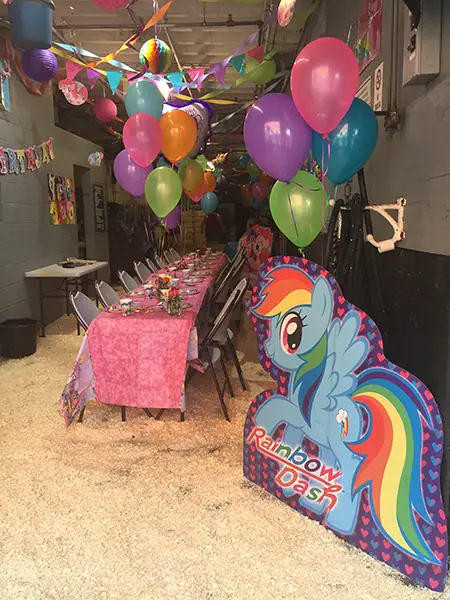 my little pony party at chateau pony parties