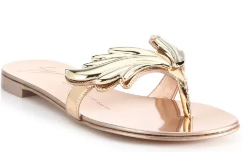 Giuseppe Zanotti metallic winged flat thong sandal