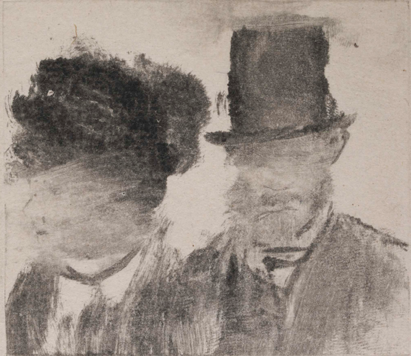 Heads of Man and Woman, Edgar Degas 