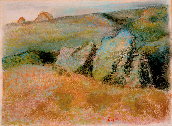 Landscape with Rocks, Edgar Degas 