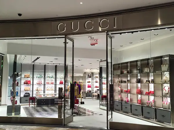 Gucci storefront in Brookfield Place.