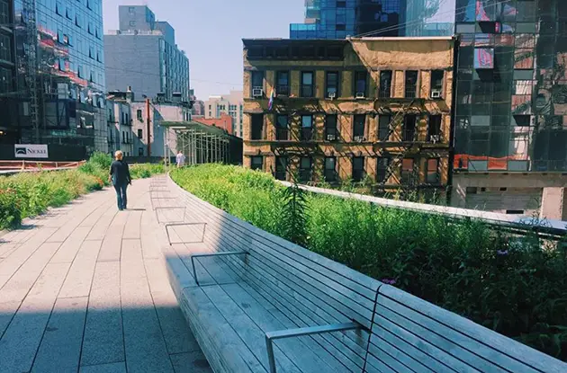 benches on the highline in nyc