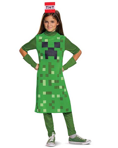 minecraft creeper halloween costume for kids