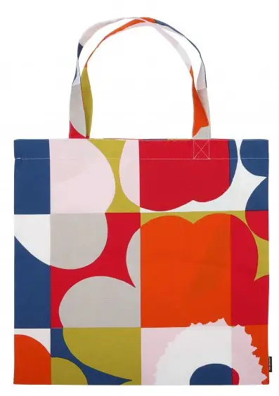 Marimekko Ruutu-Unikko print tote