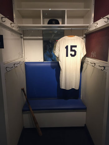 The locker of Yankees great Thurmon Munson