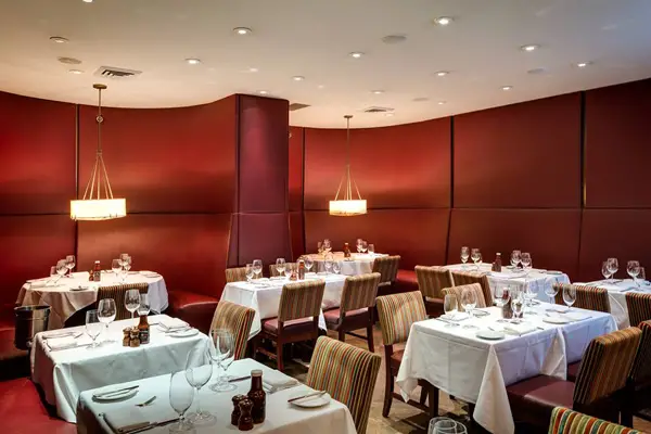 Interior dining room in Benjamin Steakhouse.