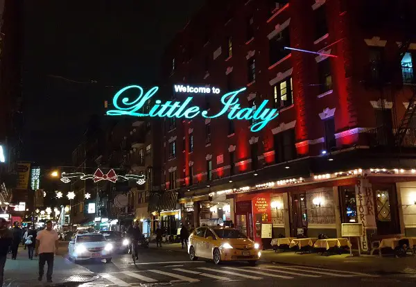 little italy sign night legends