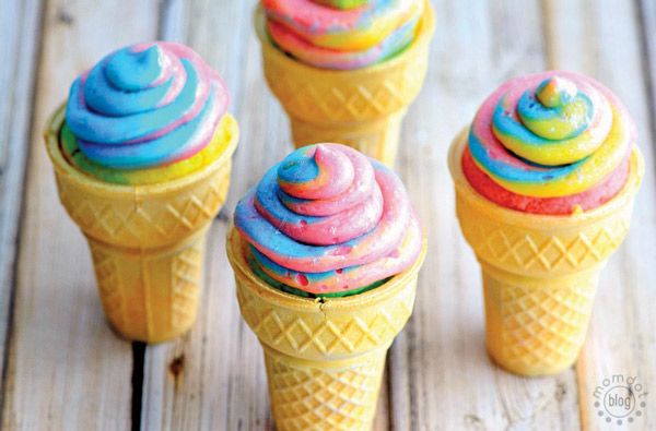 unicorn poop cupcake cones