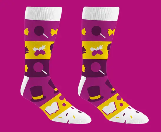 willa wonka socks charlie chocolate