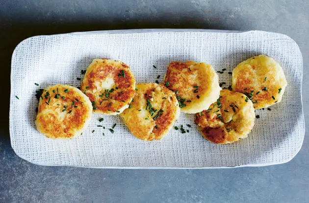 potato dumplings stuffed with cheese curd and chives