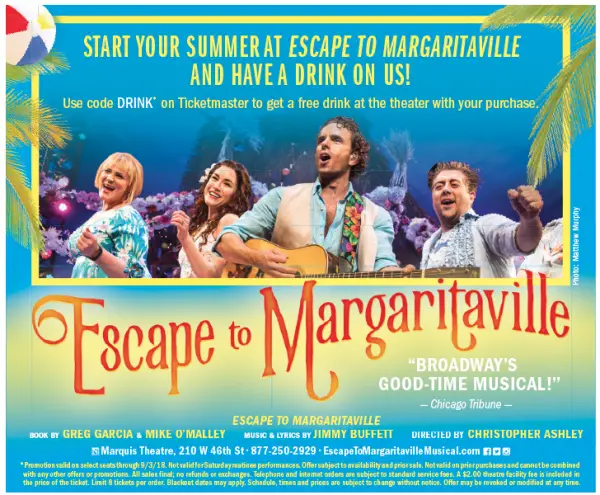 coupon code free drink escape to margaritaville