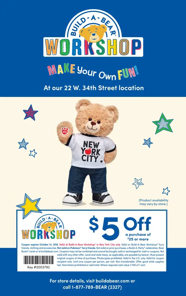 build a bear coupon new york