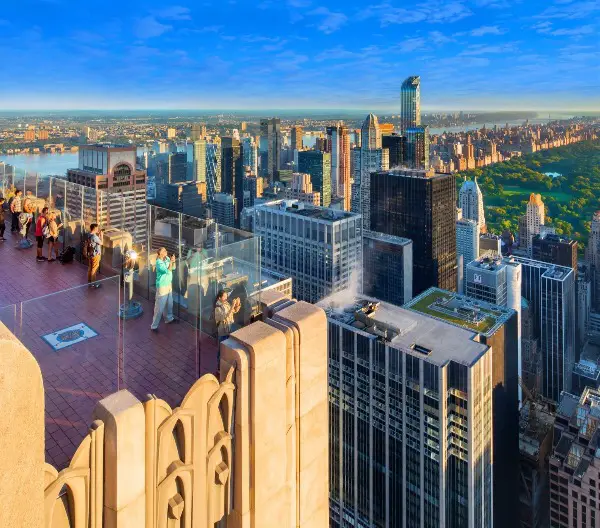 top of the rock view summer central park