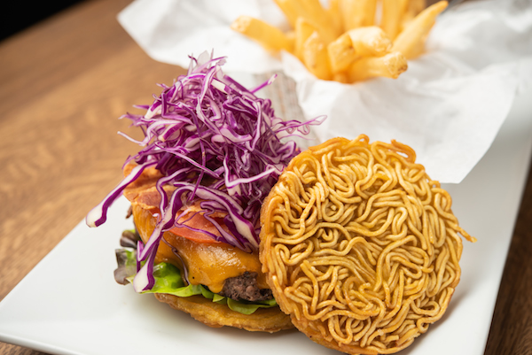 SNL Cheeseburger with ramen bun