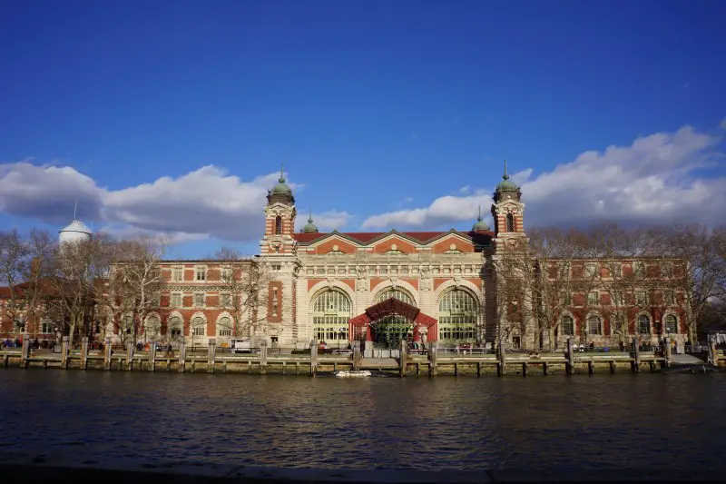 ellis island from the water