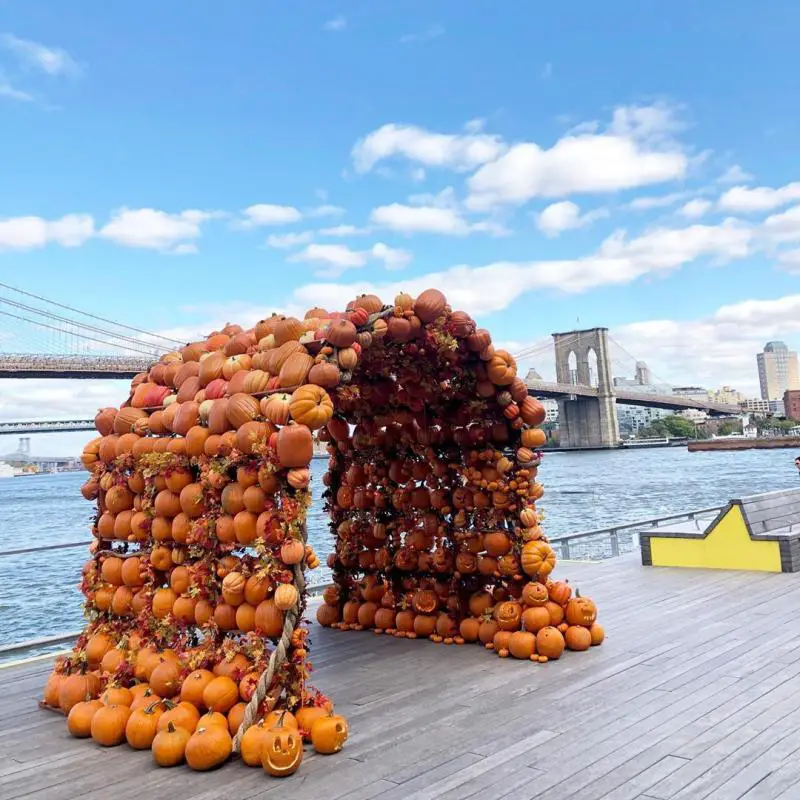 brooklyn bridge pumpkin installation
