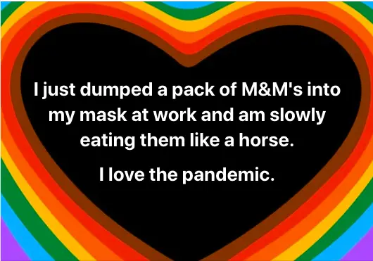 mask meme pandemic m&ms