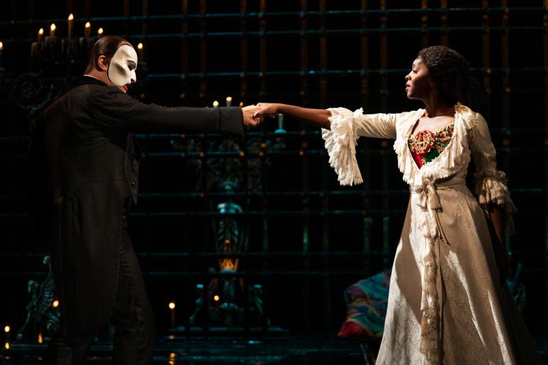 Emilie Kouatchou as Christine with Ben Crawford as The Phantom