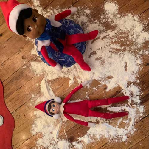 elf on the shelf snow angel