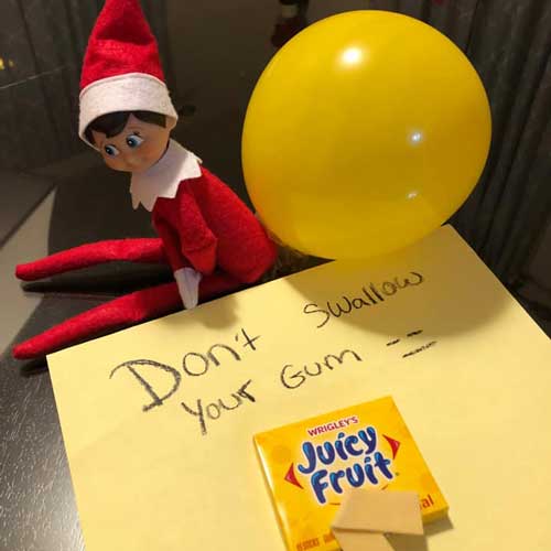 elf on the shelf swallow gum