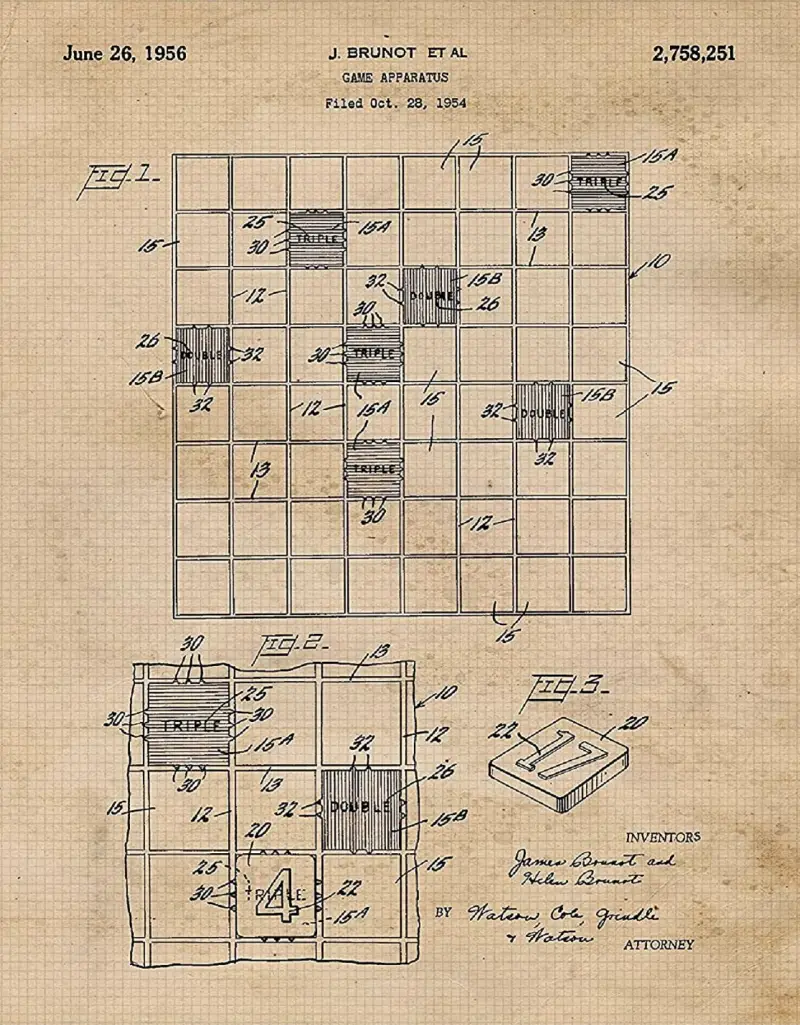 scrabble patent 1956