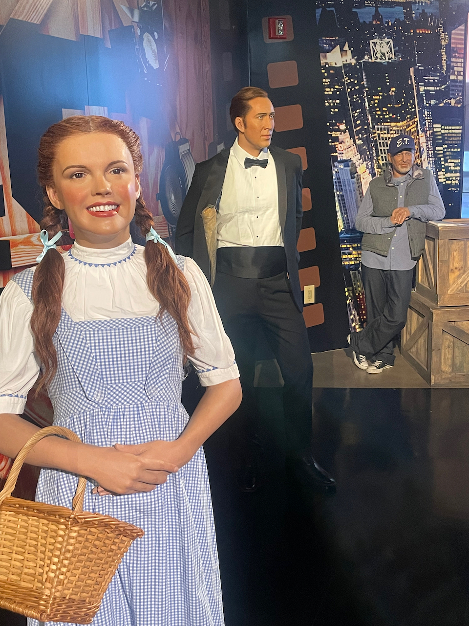 Judy Garland and Nicolas Cage Madame Tussauds wax figure at Madame Tussauds New York