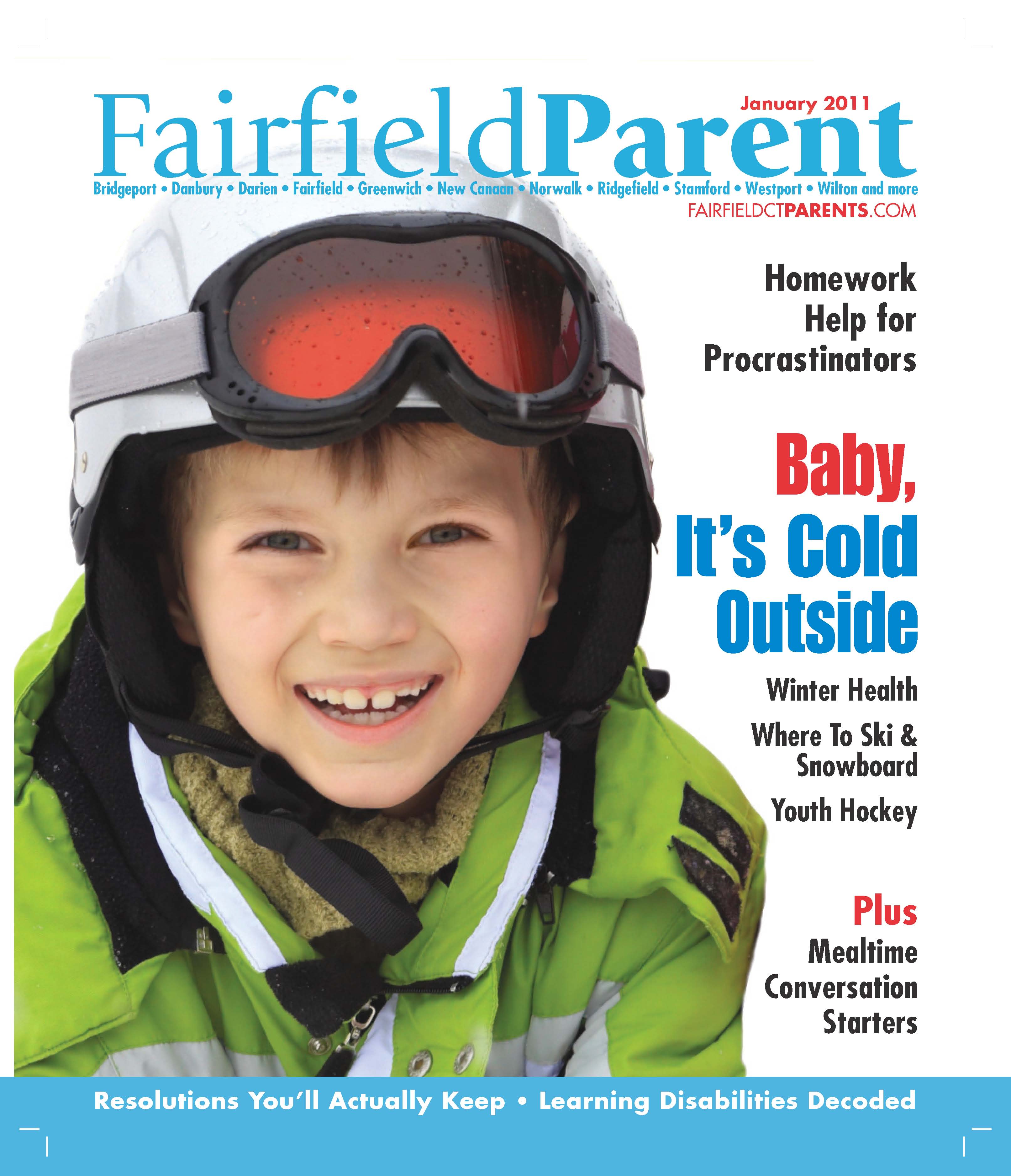 Fairfield Parent magazine, january 2011 cover