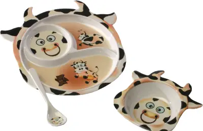 AnimalFun Infant Tableware Set in cow