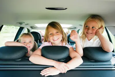 family road trip; kids in the car