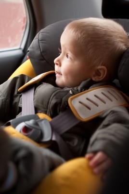 cute baby in car seat