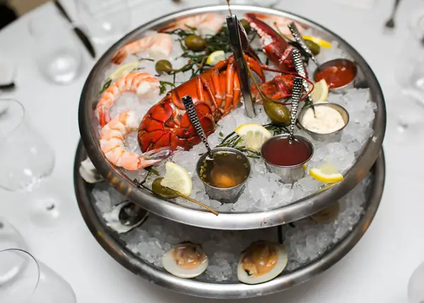 An iced lobster and shrimp dish at The Sea Fire Grill.