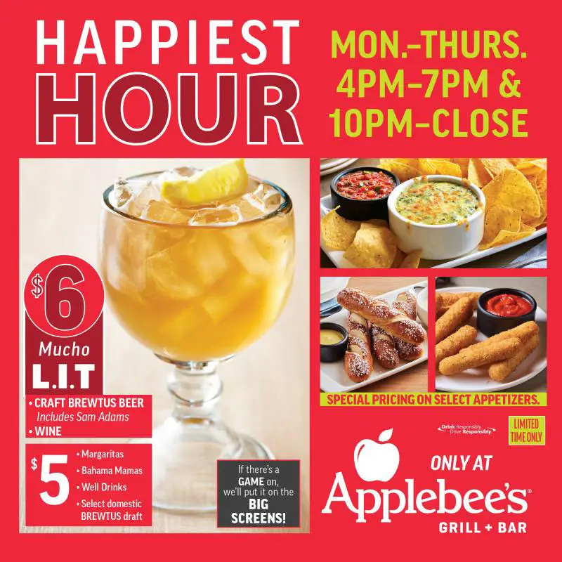 happy hour applebees