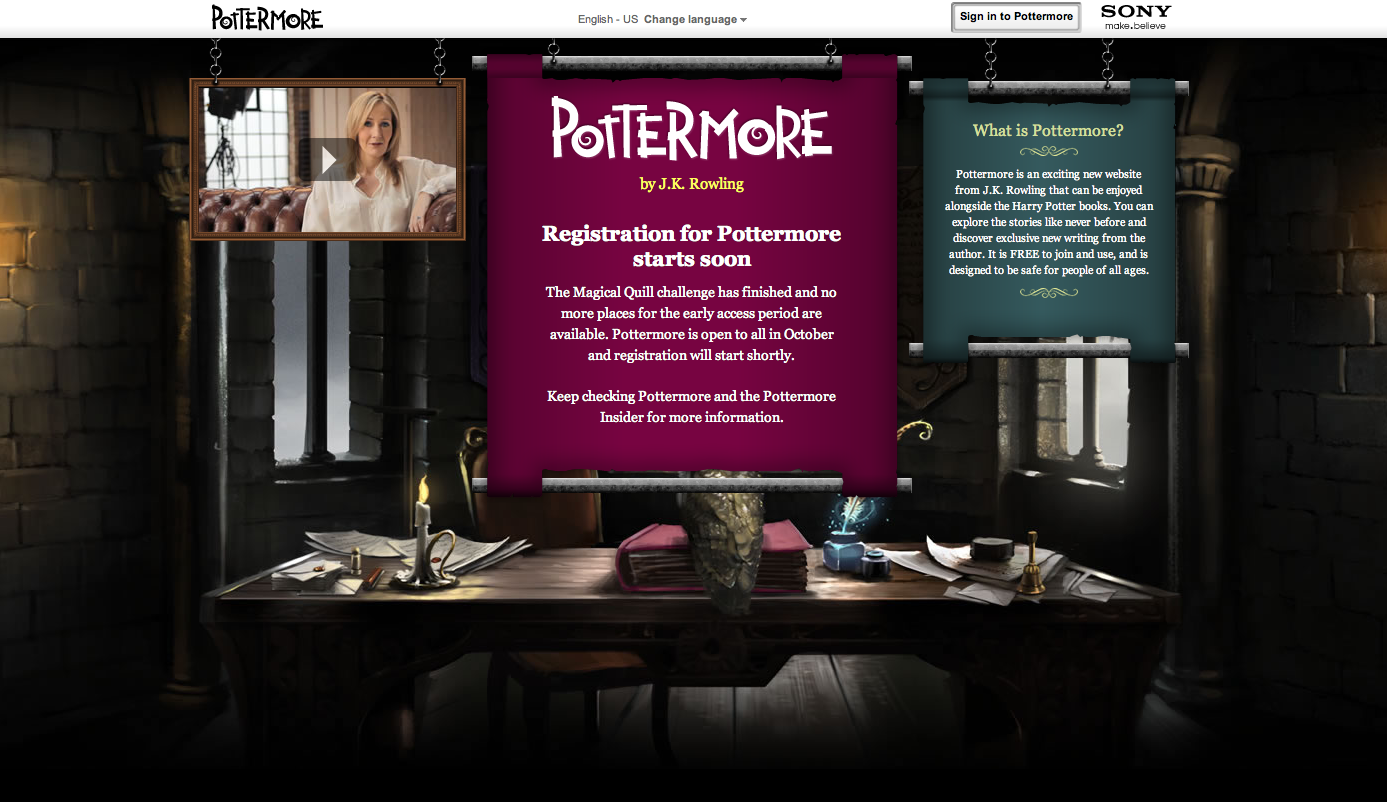J.K. Rowling Gives Us More Harry Potter with New Site: Pottermore |  NYMetroParents