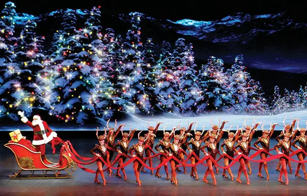Rockette and Santa in the Radio City Christmas