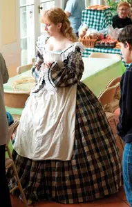 costumed docent at Bartow-Pell Mansion Museum