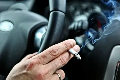 cigarette and smoke in car