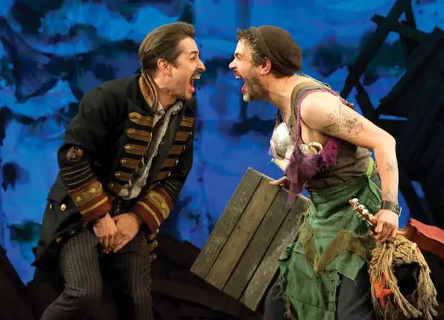 Del Aguila as Smee and Matthew Saldivar as Black Stache? in “Peter and the Starcatcher” 