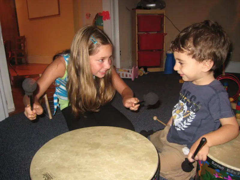 children playing drums